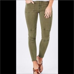 Liverpool Army Green Ankle Cargo Jean